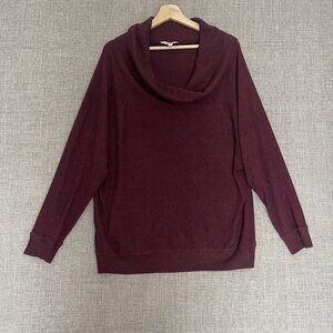 Express One Eleven Sweater Womens Medium Off Shoulder Burgundy